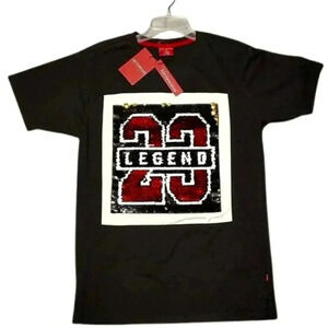 Victorious Sequin Legend 23 Black T-Shirt, Size M, NWT